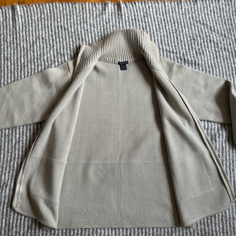 Funnel neck Beige Cardigan - Picture 5 of 5